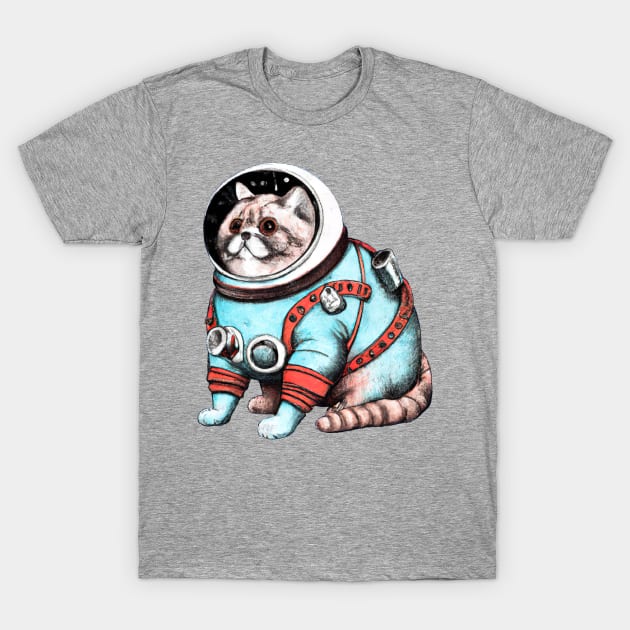 Fat Cat Astronaut (big breath) T-Shirt by Webee Shop